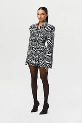 Suiting Zebra Jacquard Mini Skirt