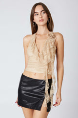 Lace Ruffle Halter Top
