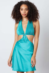 Pleated Cut Out Mini Dress