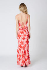Floral Cowl Neck Maxi Dress