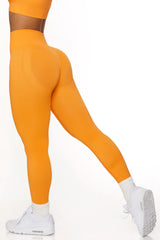 Petite Full Length Seamless Leggings in Orange