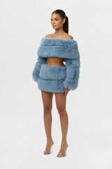 Faux Fur Pelted Mini Skirt