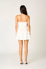 Strapless Ruffle Mini Dress