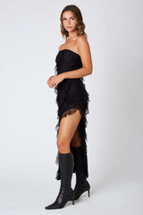 Lace Strapless Maxi Dress