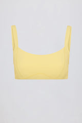 Soft Active Seam-Detail Sports Bra in Lemon