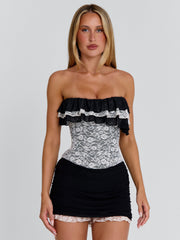 Vyorix SOLARA PLAYSUIT CREAM BLACK