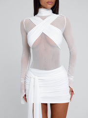 Vyorix OLYRA MINI DRESS WHITE