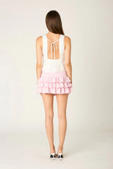 Tiered Ruffle Mini Skirt