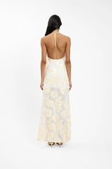 Embellished Halter Maxi Dress | Ivory