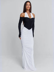Vyorix TAHITI MAXI DRESS WHITE/BLACK