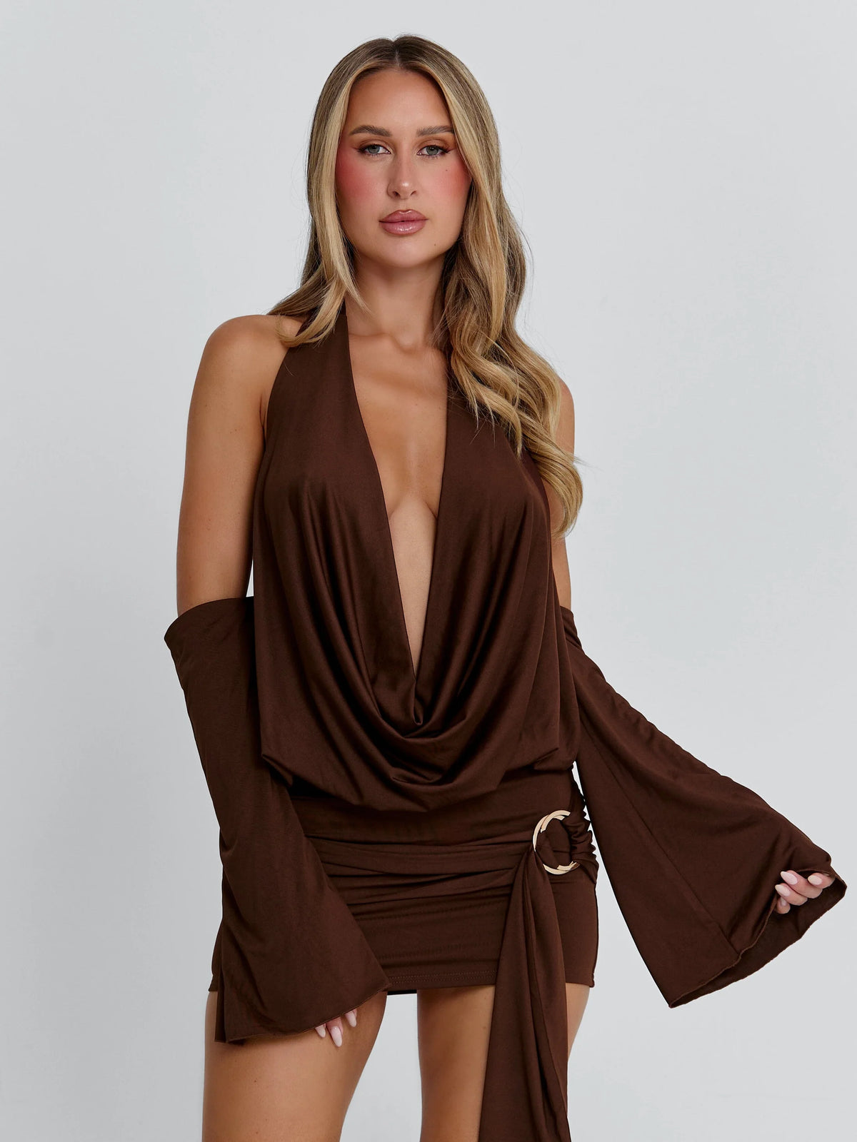 Vyorix CELINA MINI DRESS CHOCOLATE