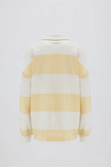 Striped Oversized Long-Sleeve T-Shirt in Lemon