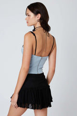 Ribbon Front Corset Top