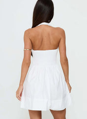 These Words Halter Mini Dress White