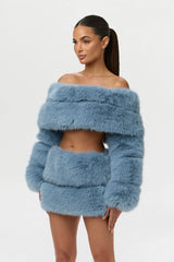 Faux Fur Off-Shoulder Pelted Top