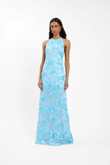 Embellished Backless Maxi Dress | Baby Blue