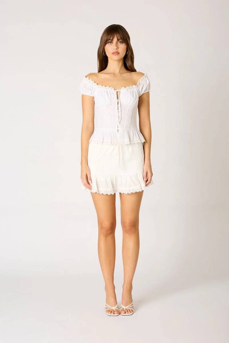 Lace Trim Mini Skirt