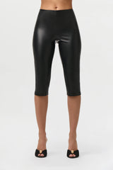 Vegan Leather Capri Leggings