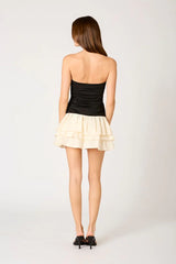 Strapless Contrast Mini Dress