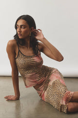 Midi Skirt | Mesh Leopard