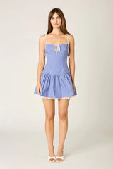 Striped Cotton Mini Dress
