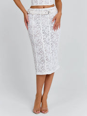 Vyorix LUNALLA MIDI SKIRT IVORY