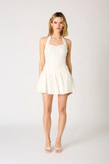 Cotton Halter Mini Dress