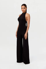 Smooth Halter Wide-Leg Jumpsuit
