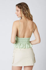 Peplum Low Back Top
