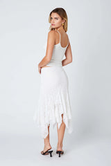 Lace Ruffle Midi Skirt