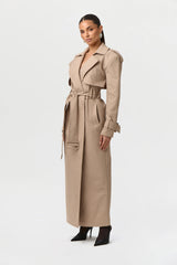 Twill Trench Long Coat