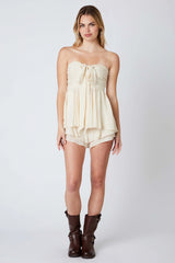 Strapless Smocked Romper