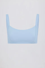Soft Active Seam-Detail Sports Bra in Sky