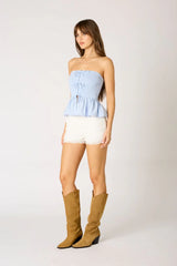 Smocked Peplum Top