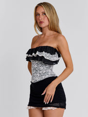 Vyorix SOLARA PLAYSUIT CREAM BLACK