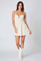 Gathered Cut-Out Mini Dress