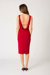 Body-Con Open Back Midi Dress