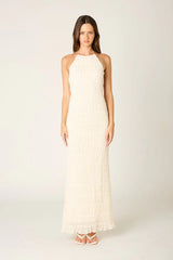 Pleated Halter Maxi Dress