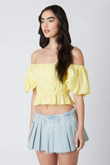 Smocked Puff Sleeve Top