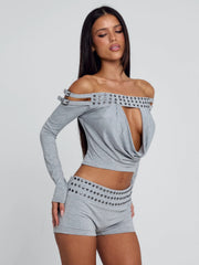Vyorix ZAYANA SHORTS GREY MARLE