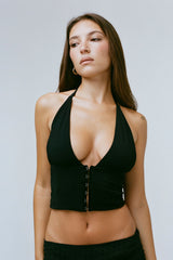 THE COCO HALTER IN BLACK