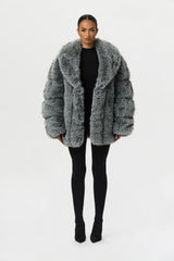 Faux Mink Pelted Coat