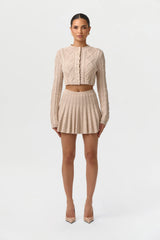 Cable Knit Cropped Cardigan