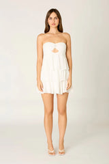 Chiffon Strapless Mini Dress