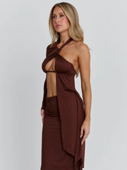 Vyorix SERNA MIDI DRESS CHOCOLATE