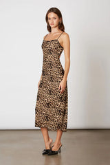 Leopard Mesh Midi Dress