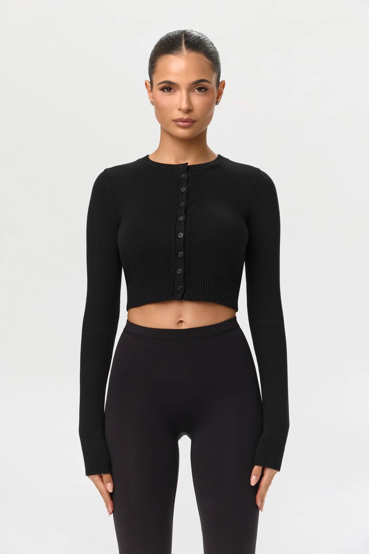 Knit Cropped Cardigan Top