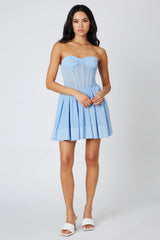 Corset Mesh Mini Dress