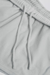 Brushed Jersey Elasticated Mini Shorts in Fog Grey