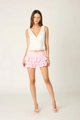 Tiered Ruffle Mini Skirt